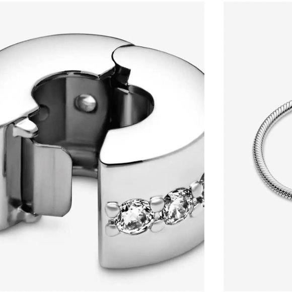 Pandora Clear Sparkling Clips x2 - Picture 10 of 11